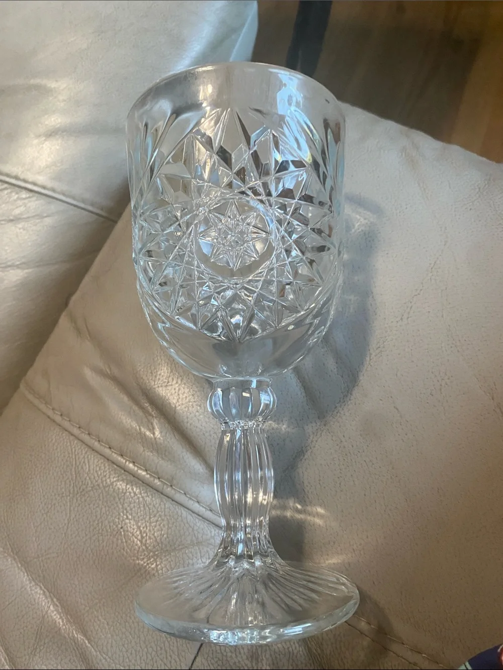 Libbey Hobstar Clear Glass Water Goblet